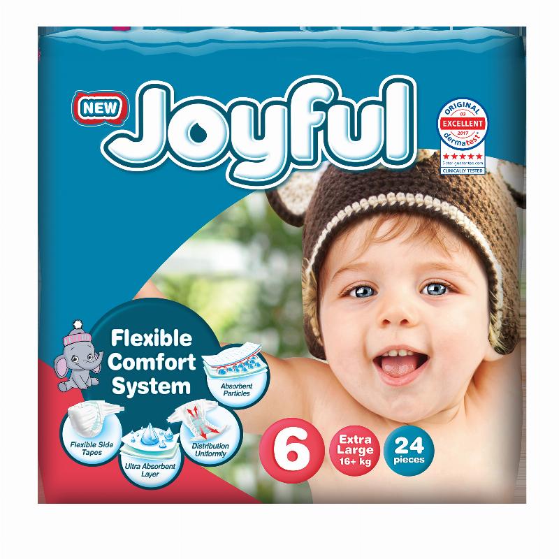 Підгузки для дітей Joyful extra large. Розмір 6